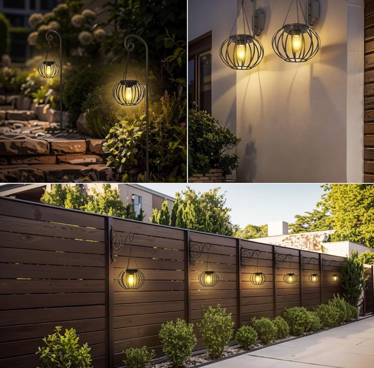 2 Pack SmartYard Solar Hanging Lanterns Outdoor Waterproof 15" Pumpkin Shape - Outdoor Solar Outlet