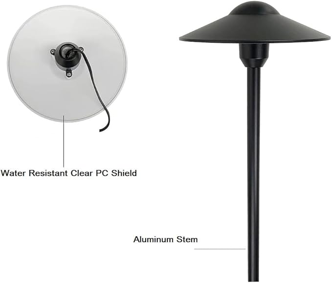 Cast Aluminum Low Voltage Landscape Lighting Pathway Lights Included Ground Spike,Wire Connectors Free Replaceable 3 Watts G4 LED Bulb Warm White 2-Pack