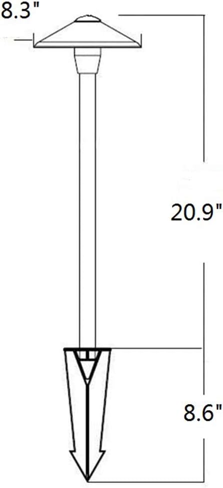 Cast Aluminum Low Voltage Landscape Lighting Pathway Lights Included Ground Spike,Wire Connectors Free Replaceable 3 Watts G4 LED Bulb Warm White 2-Pack