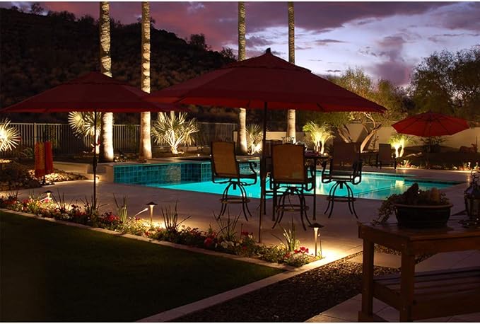 Cast Aluminum Low Voltage Landscape Lighting Pathway Lights Included Ground Spike,Wire Connectors Free Replaceable 3 Watts G4 LED Bulb Warm White 2-Pack