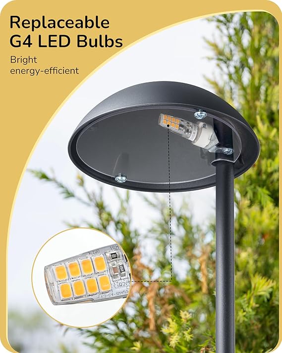 Low Voltage Landscape Lighting, 3W 230LM 3000K 50,000 Hrs Waterproof LED Pathway Lights Wired Aluminum Housing, ETL Listed, 4 Pack