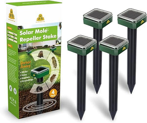 Redeo 4 Pack Mole Repellent Solar Sonic Groundhog Repeller Gopher Deterrent Vole