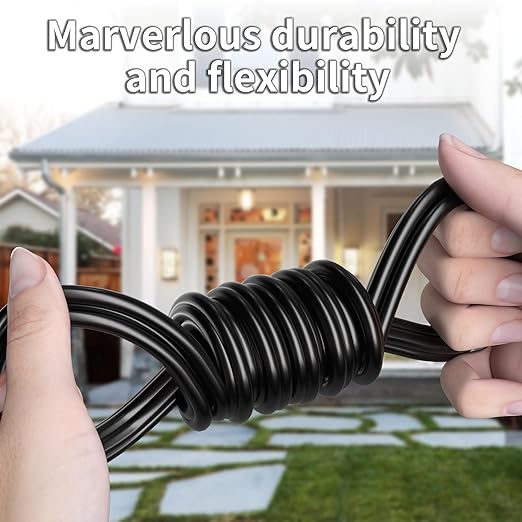 Low Voltage Landscape Lighting Copper Wire, 2 Conductor Wire,Low Voltage 12/14/16 AWG Copper Extension Cord for Speaker Wire 12V/24V DC(100FT)