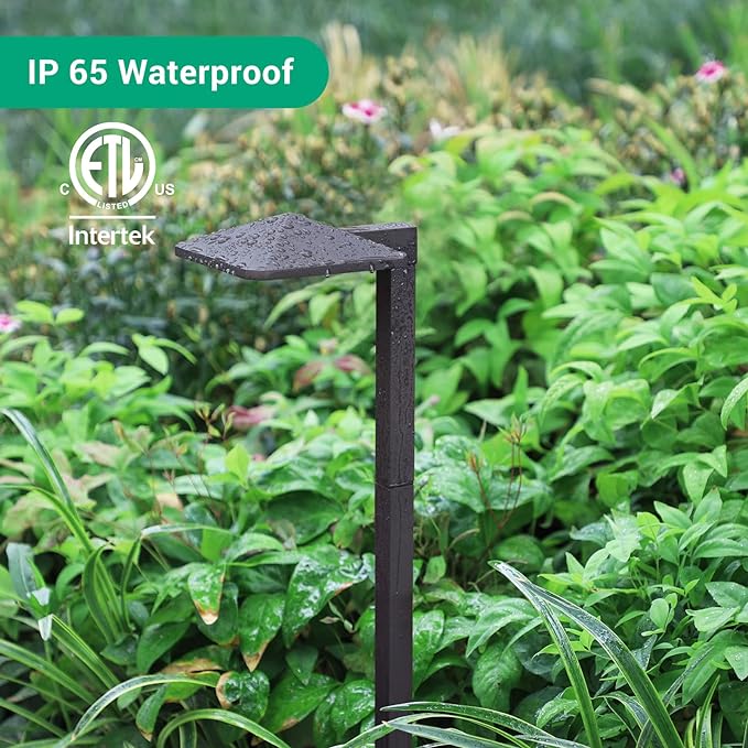 Low Voltage Landscape Lighting, 3W 230LM 3000K 50,000 Hrs Waterproof LED Pathway Lights Wired Aluminum Housing, ETL Listed, 4 Pack