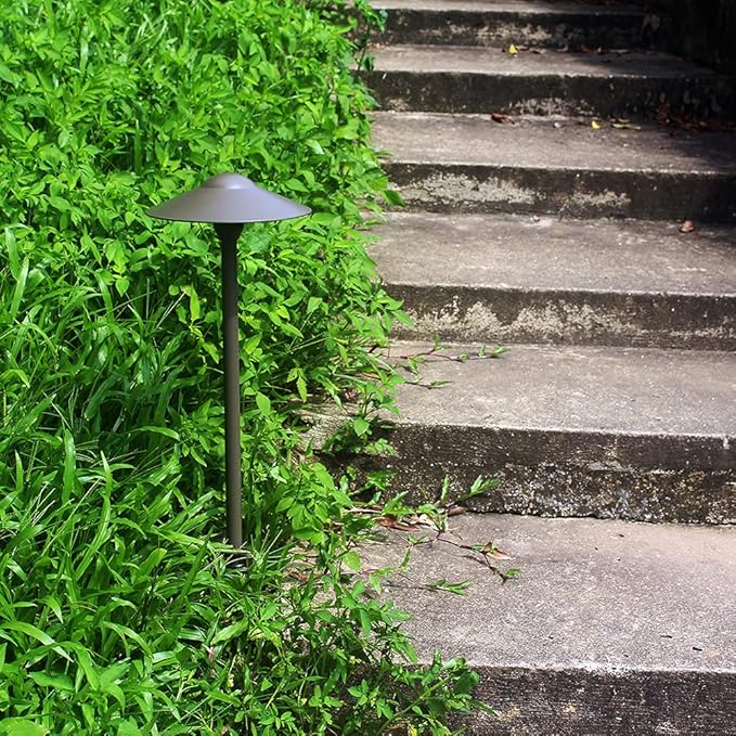 Cast Aluminum Low Voltage Landscape Lighting Pathway Lights Included Ground Spike,Wire Connectors Free Replaceable 3 Watts G4 LED Bulb Warm White 2-Pack