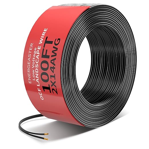 Low Voltage Landscape Lighting Copper Wire, 2 Conductor Wire,Low Voltage 12/14/16 AWG Copper Extension Cord for Speaker Wire 12V/24V DC(100FT)