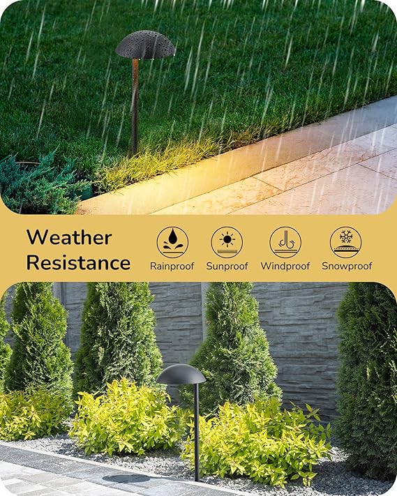 Low Voltage Landscape Lighting, 3W 230LM 3000K 50,000 Hrs Waterproof LED Pathway Lights Wired Aluminum Housing, ETL Listed, 4 Pack
