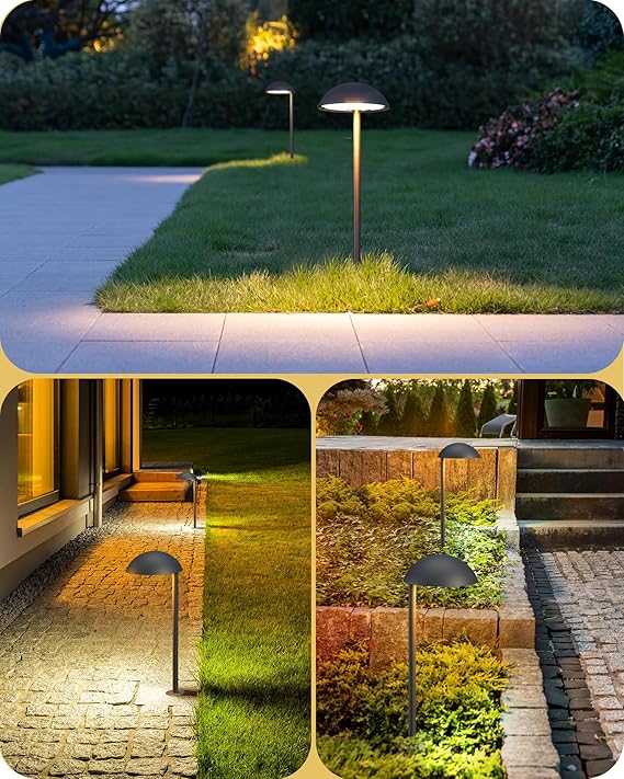 Low Voltage Landscape Lighting, 3W 230LM 3000K 50,000 Hrs Waterproof LED Pathway Lights Wired Aluminum Housing, ETL Listed, 4 Pack