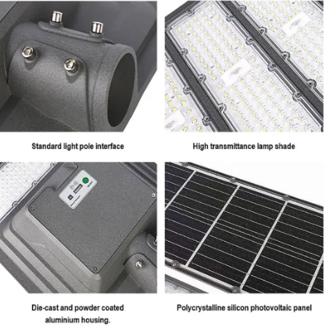 9000W Aluminum Frame All In One Solar Street /Parking Lights Motion Sensor, Dusk to Dawn 180000LM with Remote Control