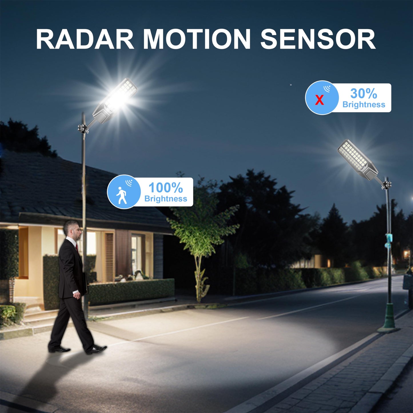 6500W Solar Street Light 7000K 800000LM Auto On/Off Dusk to Dawn IP67 Waterproof Motion Sensor