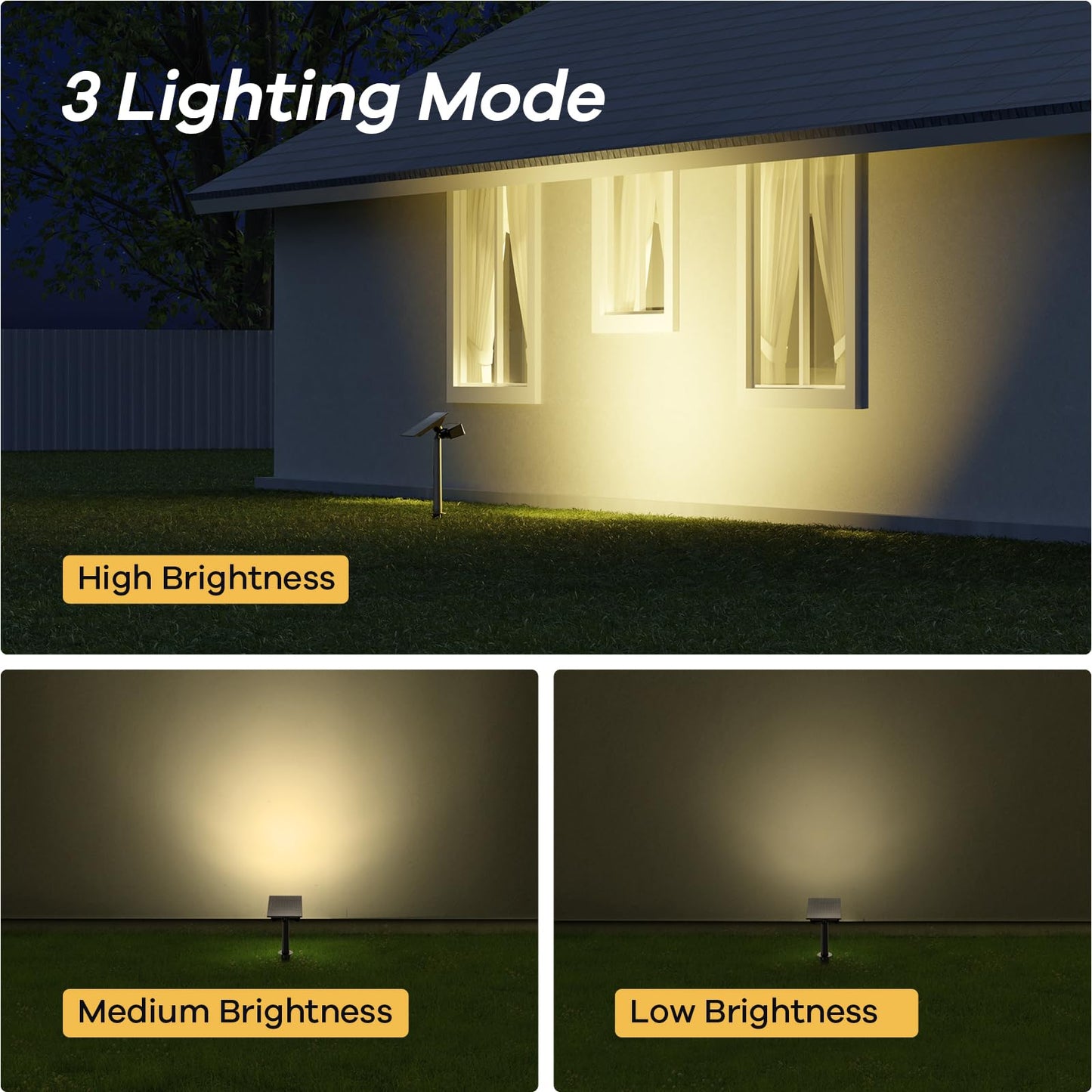 2 Pack SmartYard Upgraded Solar Spotlight with 360° Independently Adjustable , 600 Lumen Outdoor, Waterproof