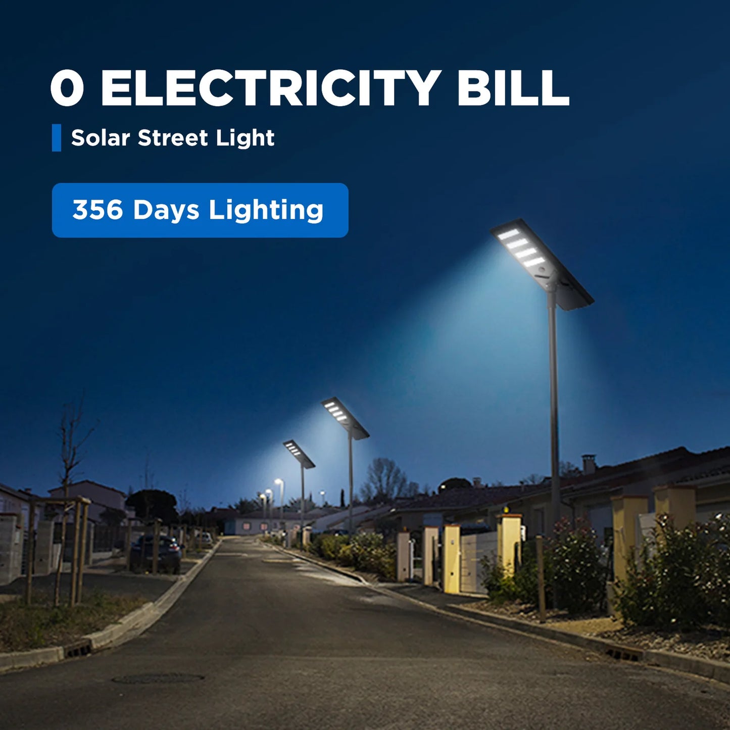 8500W Commercial Solar Power LED Parking Lot / Street/ Arena Light 160000 Lumen - (Black)