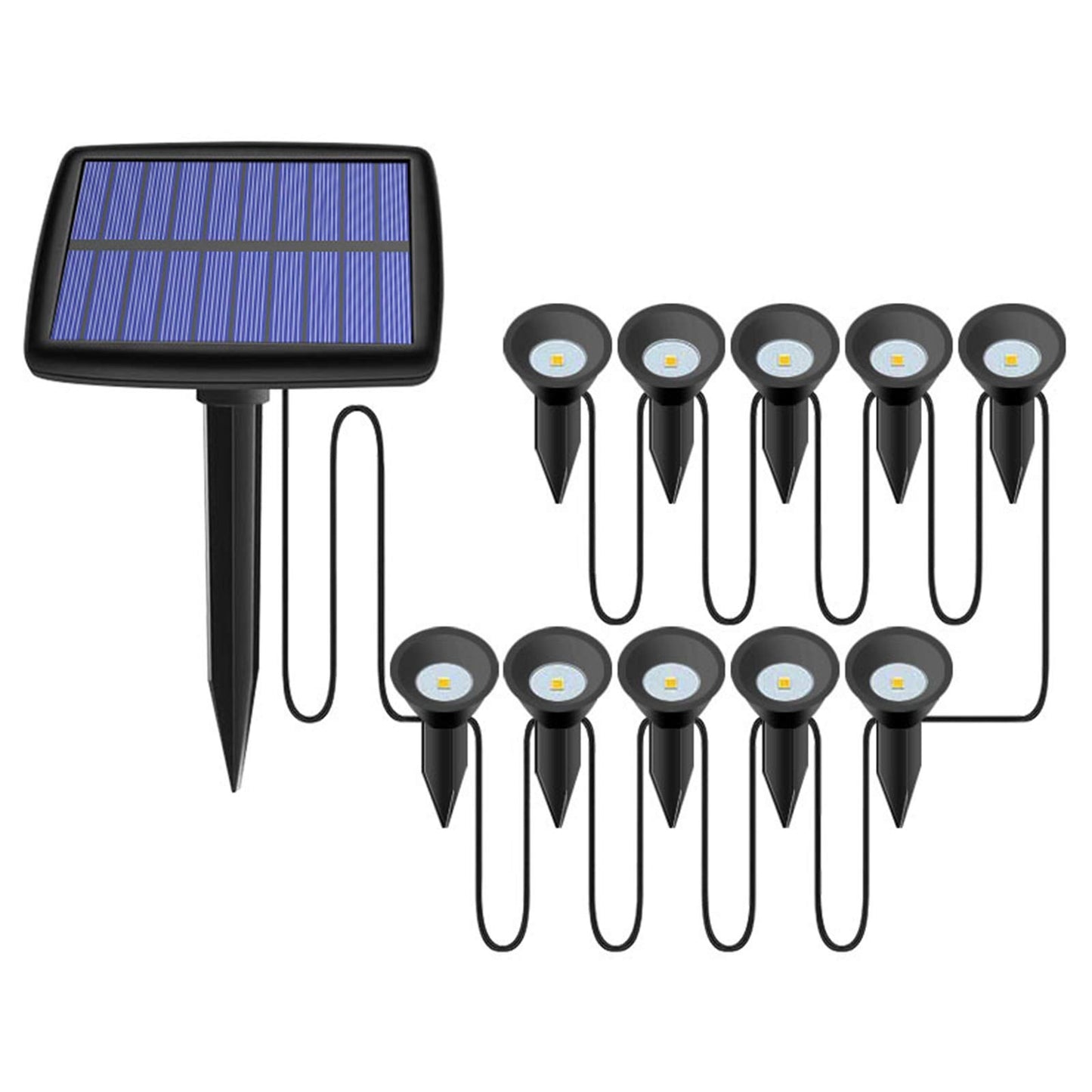 Solar In-Ground String Pathway Lights 10-in-1