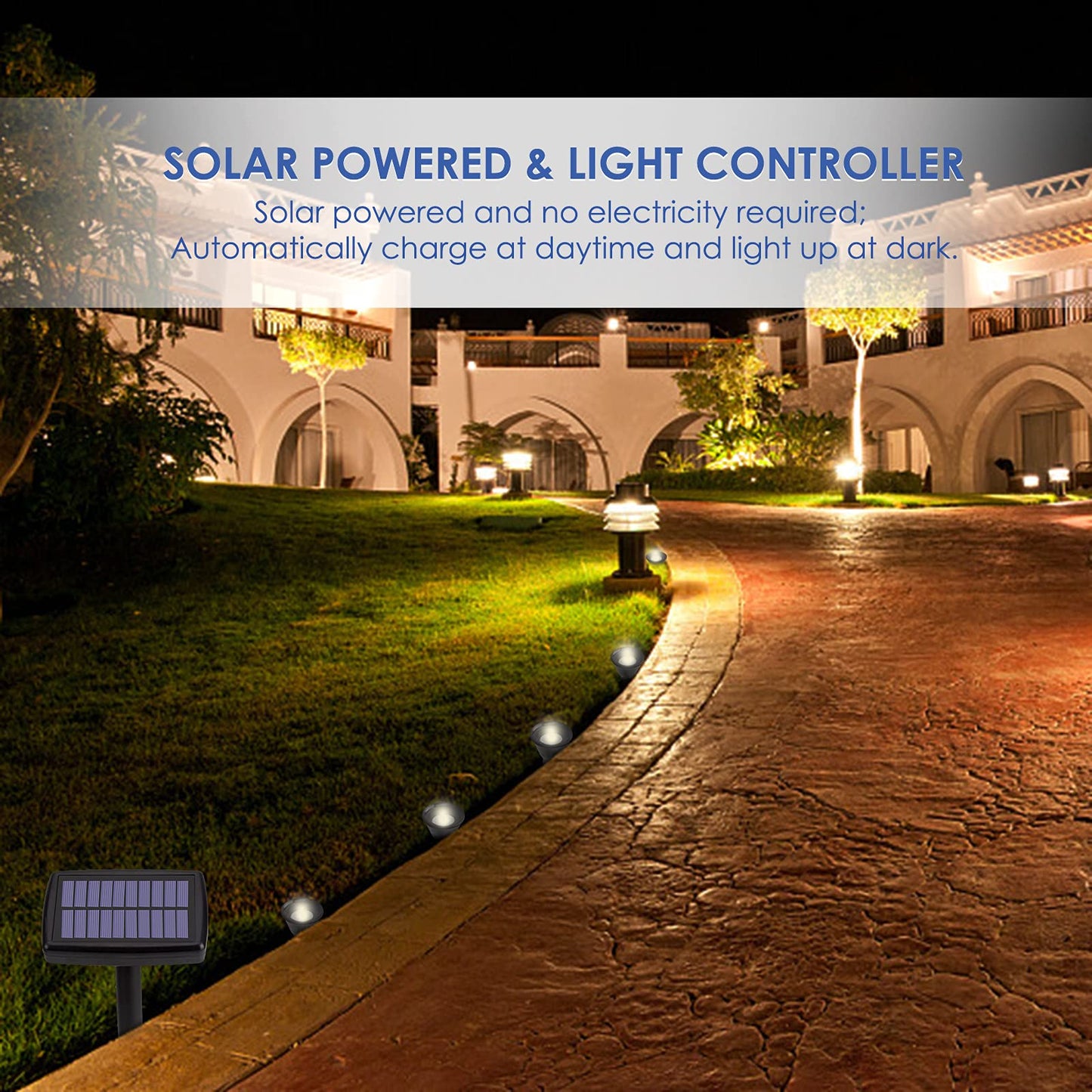 Solar In-Ground String Pathway Lights 10-in-1