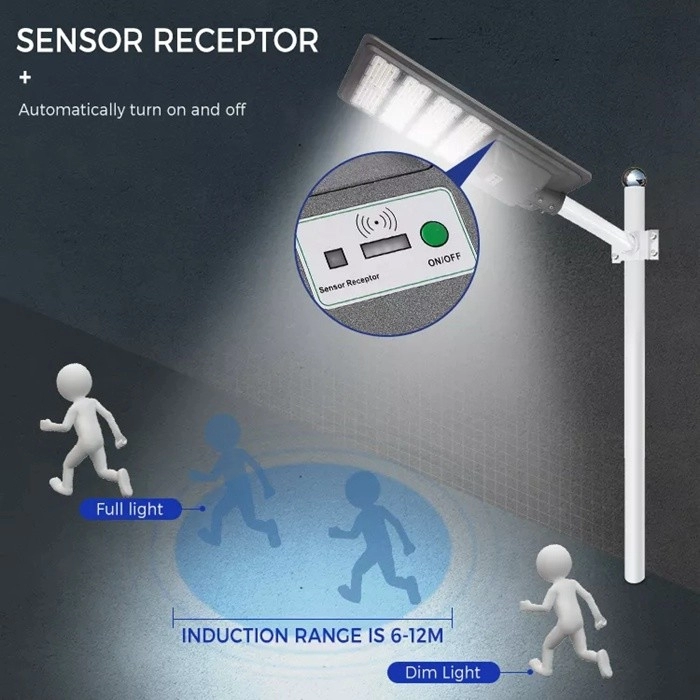 9000W Aluminum Frame All In One Solar Street /Parking Lights Motion Sensor, Dusk to Dawn 180000LM with Remote Control