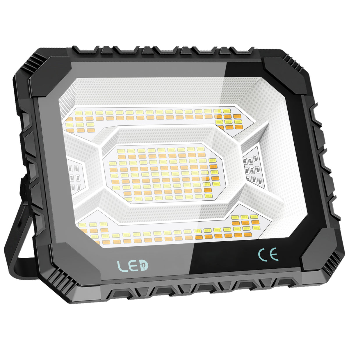 200W Solar Work Flood Light Rechargeable, 16000LM Portable Camping Lights 3000K/4500K/6500K, 16000mAh Battery
