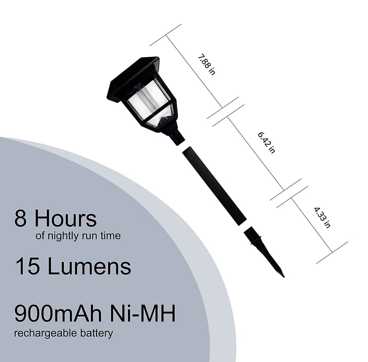 Berkley Jensen 5 Pack Solar LED Pathway Lights 15 Lumen- Graphite Black