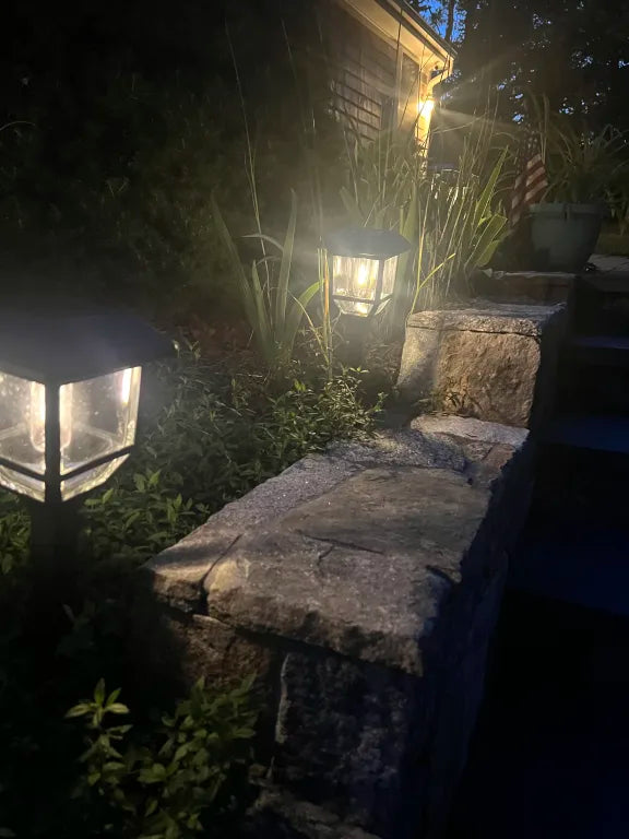Berkley Jensen 5 Pack Solar LED Pathway Lights 15 Lumen- Graphite Black