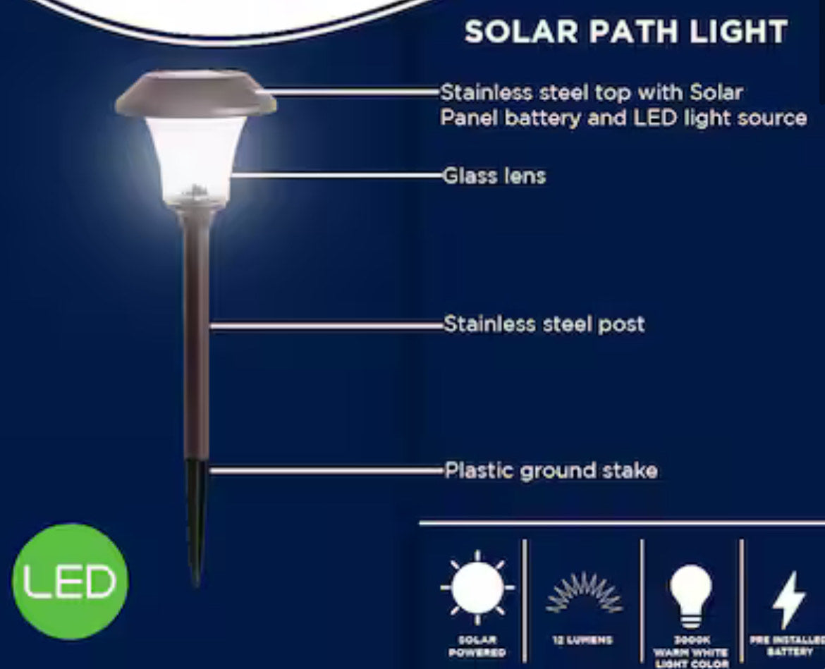 Berkely Jensen 12 -Lumens Oil-rubbed Bronze Solar LED Outdoor Path Light 5 Pack( 3000-Kelvins K)
