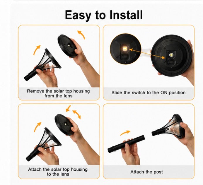 Berkley Jensen Set of 4 Aluminum Solar LED Pathway Lights, 20 Lumens, Graphite Black Finish