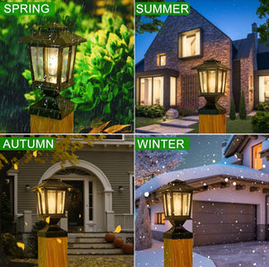 SmartYard Metal Solar Post Lights 4X4 Outdoor, Waterproof Fence Post Lights 2 Pack