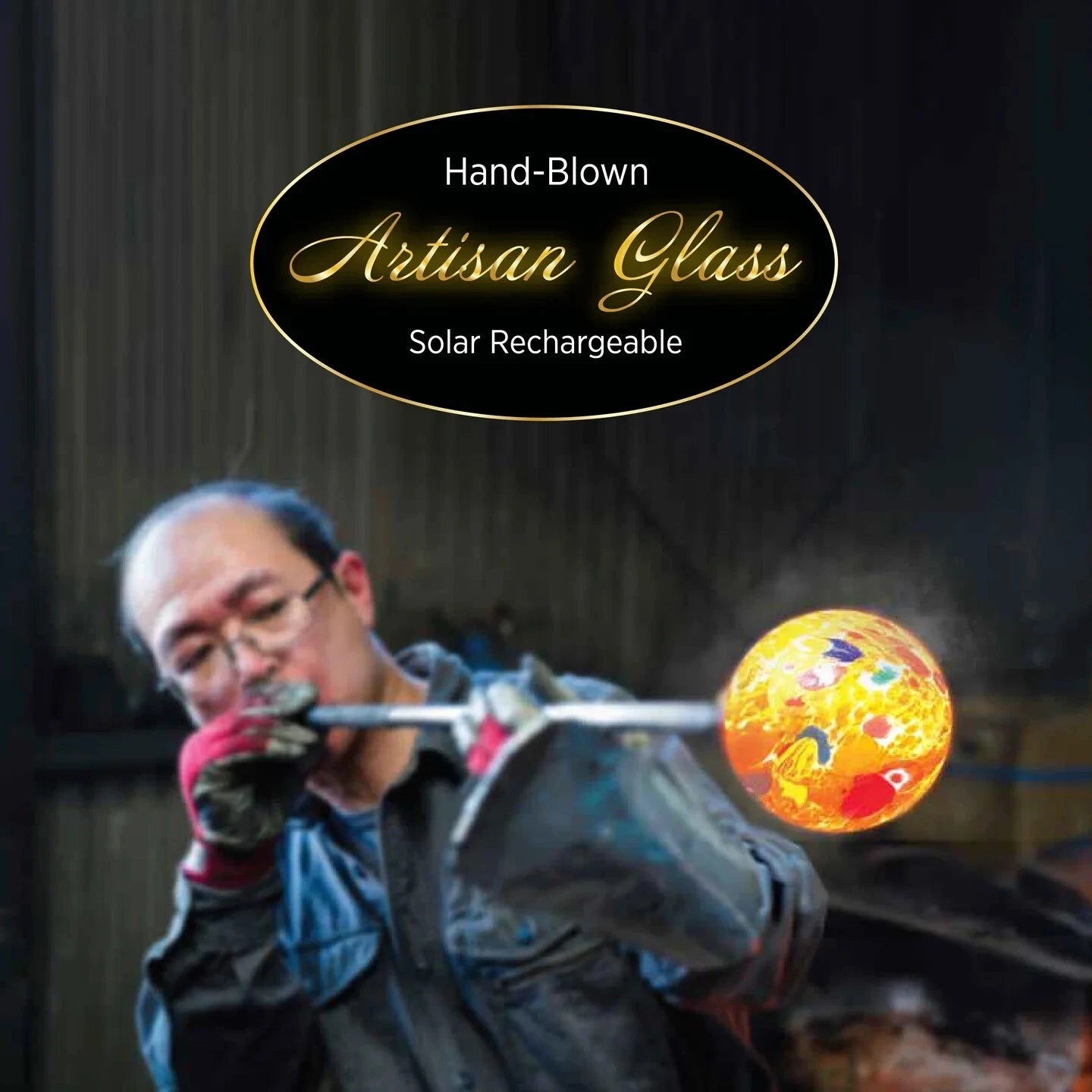 SmartYard Solar Mushroom Landscape Accent Light Glass Set of 3 Pack