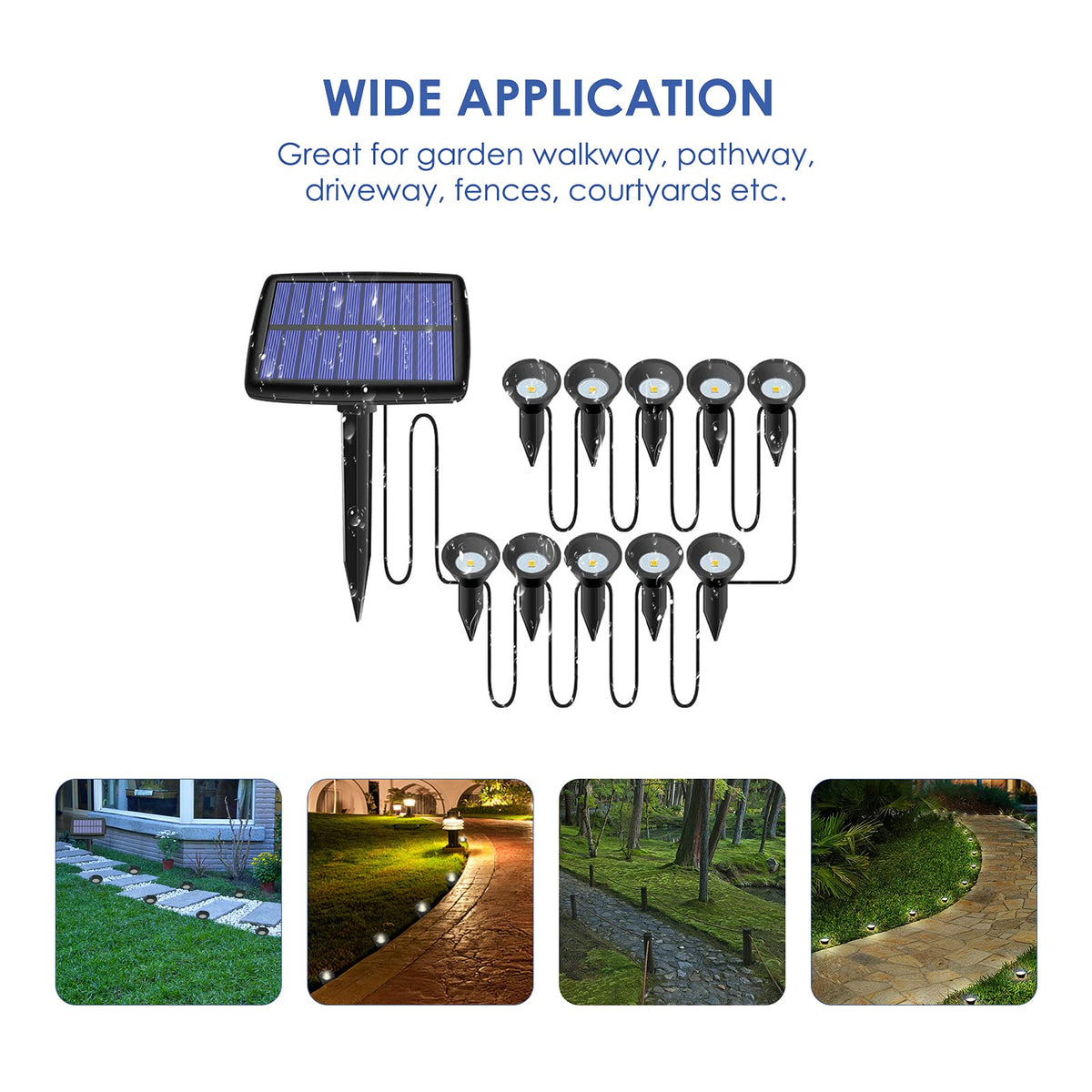Solar In-Ground String Pathway Lights 10-in-1 - Outdoor Solar Outlet