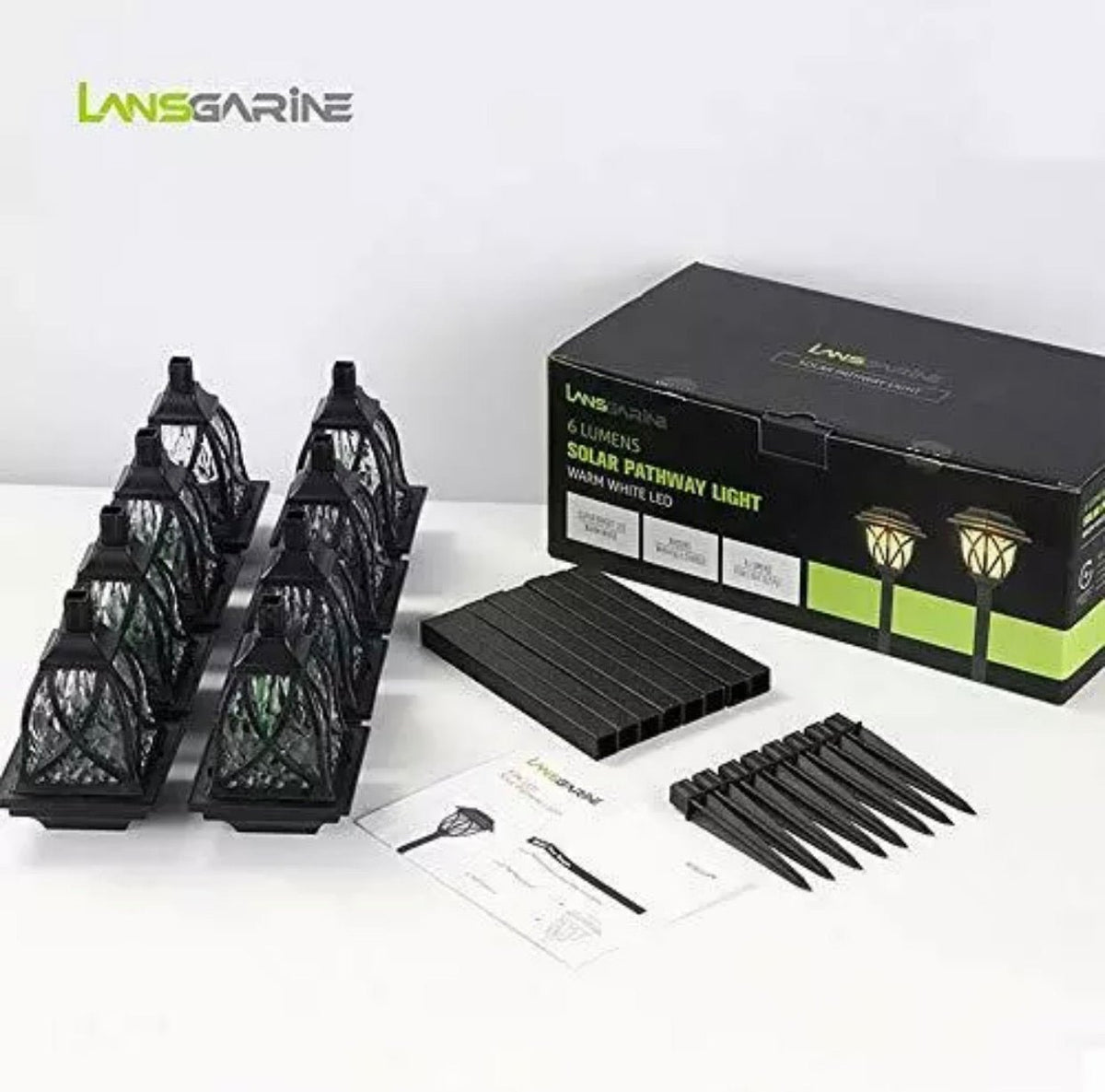 8 Pack Solar LED Lights,Large Rotating Outdoor Pathway Up To 10 Lumen - Outdoor Solar Outlet