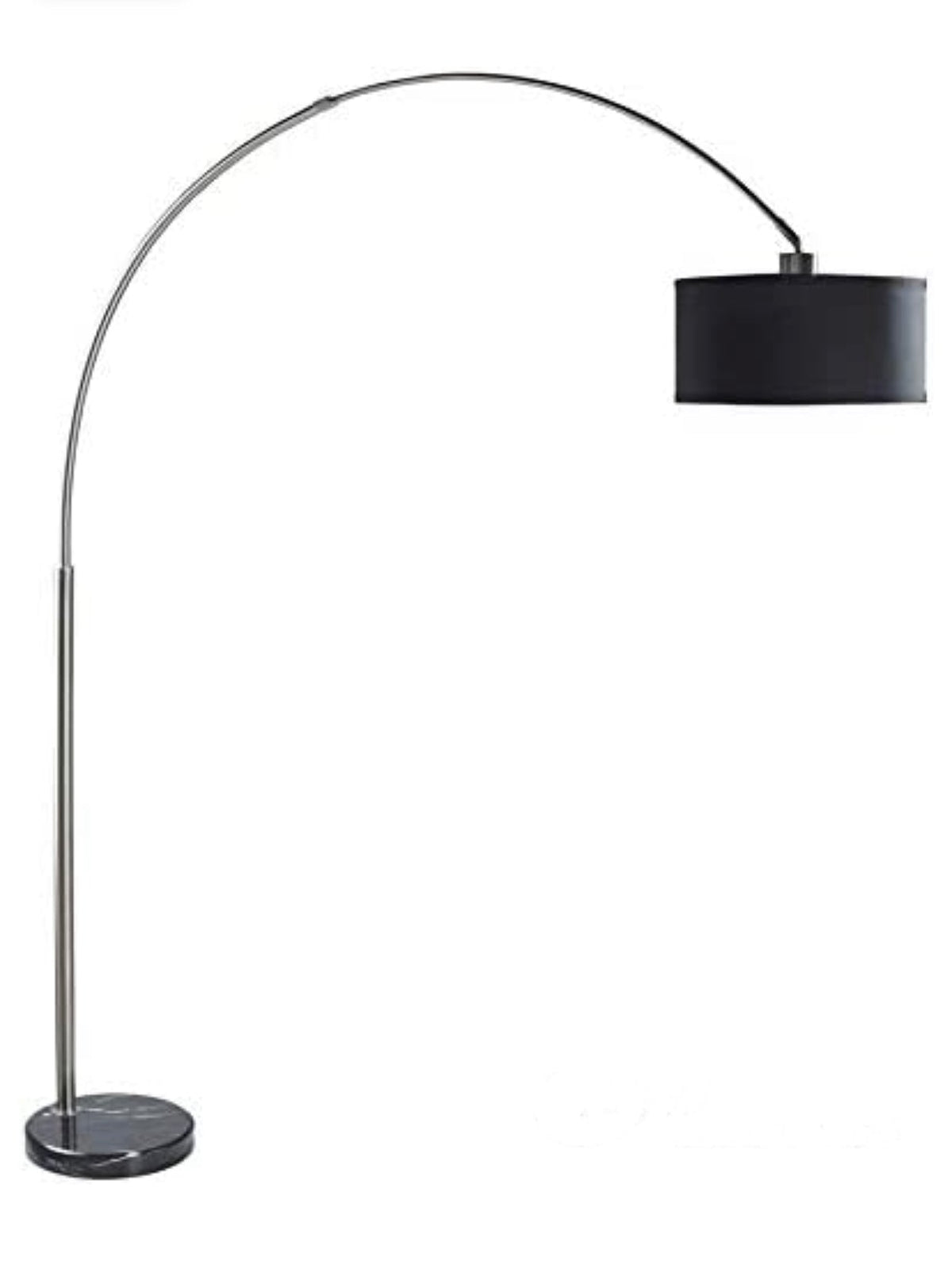 Arc Floor Lamp with Unique Hanging Drum - Arching Over The Couch - Outdoor Solar Outlet
