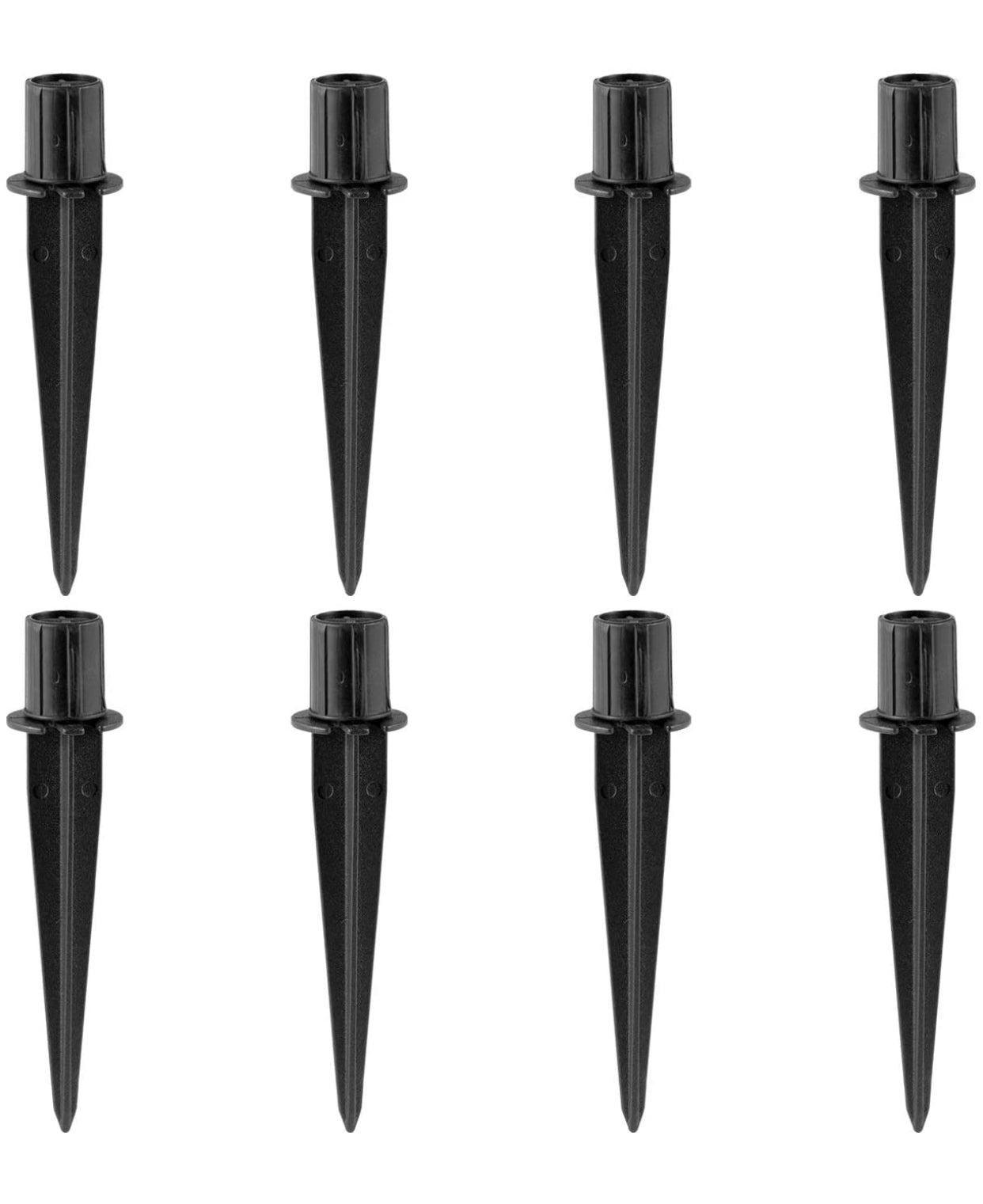 10-Pack Solar Ground Spikes - 8.25 Reinforced ABS Plastic Stakes For Pathway Lights & Garden Decor