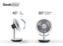 Load image into Gallery viewer, Geek Aire 7 inch 5200mAh Rechargeable Table / Portable Fan with Powerful and Quiet Brushless DC Motor