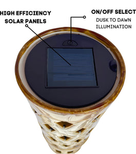 Energizer LED Ceramic Solar Tiki Torch Lights Dancing Lights Outdoor Waterproof 2 Pack