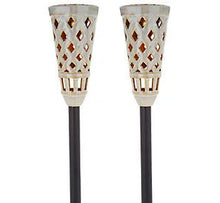 Load image into Gallery viewer, Energizer LED Ceramic Solar Tiki Torch Lights Dancing Lights Outdoor Waterproof 2 Pack