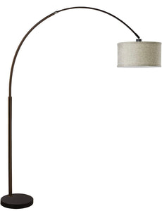 Arc Floor Lamp with Unique Hanging Drum - Arching Over The Couch