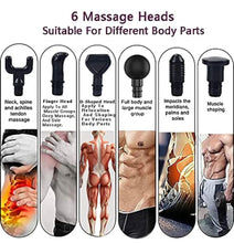 Load image into Gallery viewer, Massage Gun for Athletes, Portable Fiber Carbon Massager Gun with 6 Massage Heads 20 Speed