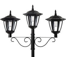 Load image into Gallery viewer, 3 Fixture Outdoor Solar LED Lamp Post With 50 Lumen - 72Inch