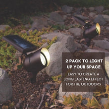 Load image into Gallery viewer, Energizer 2 Pack Spot Light Solar 45-Lumen Metal Outdoor Waterproof LED Landscape