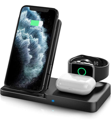 Wireless Charger, Qi-Certified Fast Wireless Charging Station for AirPods/Apple Watch Series/iPhone