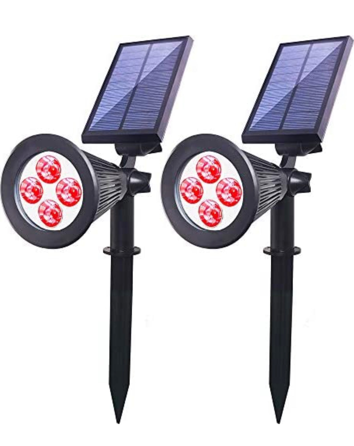 SmartYard Solar SpotLights Outdoor, Waterproof Solar Powered Landscape 2-in-1 Wall Light Auto On/Off , Pack of 4