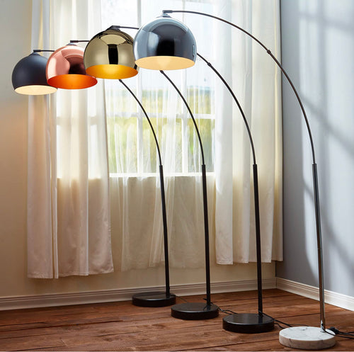 Over The Couch Arc Floor Lamp with Globe Shade, Matches Your Living Room Decor - Standing Light Tall (4-Colors)