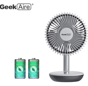 Geek Aire 7 inch 5200mAh Rechargeable Table / Portable Fan with Powerful and Quiet Brushless DC Motor