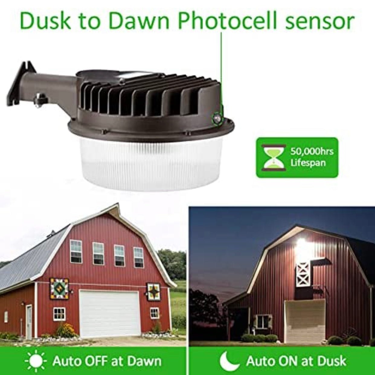 SmartYard LED Barn Light , 5000K Daylight 2000LM Dusk to Dawn LED Outdoor Yard Light with Photocell - Outdoor Solar Outlet