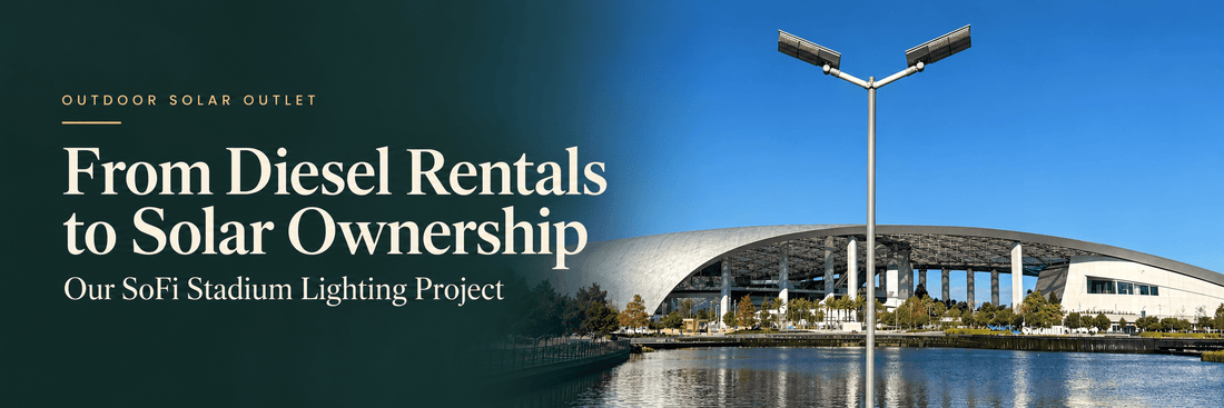From Diesel Rentals to Solar Ownership: Our SoFi Stadium Lighting Project - Outdoor Solar Outlet
