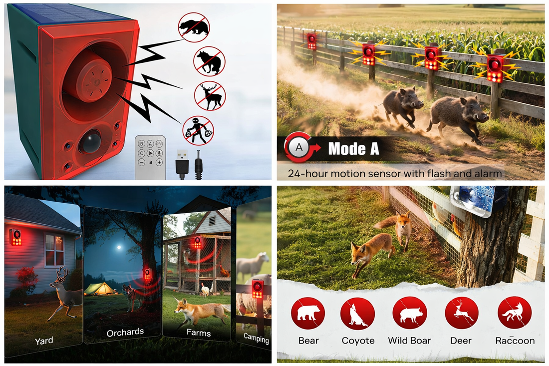 The Best Solar Motion Sensor Alarm for Animals & Intruders (Dog Barking + Gunshot Sound Protection) - Outdoor Solar Outlet