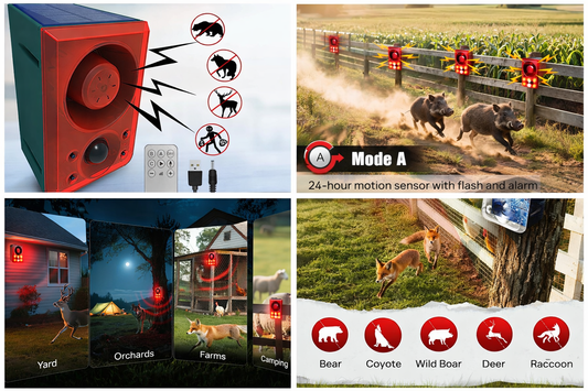 The Best Solar Motion Sensor Alarm for Animals & Intruders (Dog Barking + Gunshot Sound Protection) - Outdoor Solar Outlet