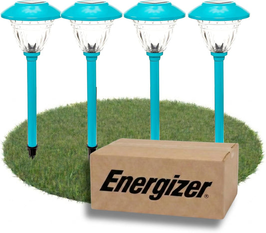 10 Pack Solar Pathway LED Lights Outdoor-Stainless Steel ( Turquoise ) - Outdoor Solar Outlet