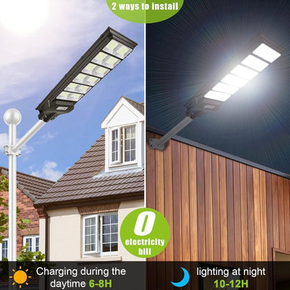 1000W Solar Street Light Motion Sensor, 80000LM IP65 Waterproof with Remote Control - Outdoor Solar Outlet