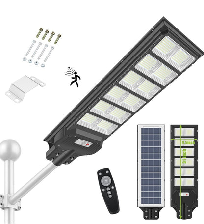 1000W Solar Street Light Motion Sensor, 80000LM IP65 Waterproof with Remote Control - Outdoor Solar Outlet