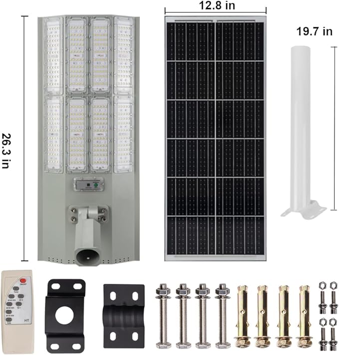 11,000W Aluminum Frame Solar Street Lights Outdoor Motion Sensor, Dusk to Dawn 200000LM with Remote Control - Outdoor Solar Outlet