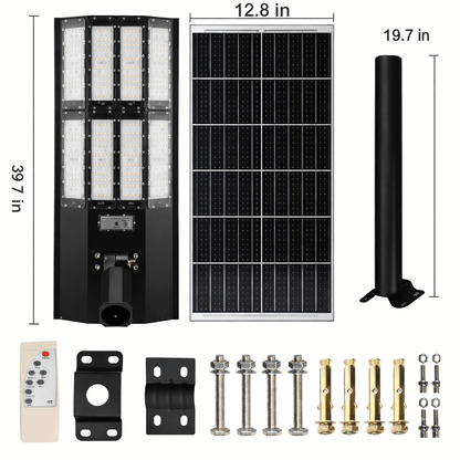 11,000W Aluminum Frame Solar Street Lights Outdoor Motion Sensor, Dusk to Dawn 200000LM with Remote Control - Outdoor Solar Outlet